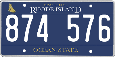 RI license plate 874576