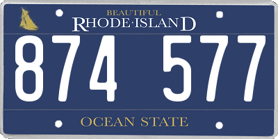 RI license plate 874577
