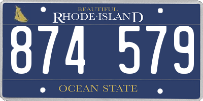 RI license plate 874579