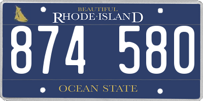 RI license plate 874580