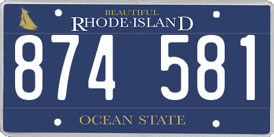 RI license plate 874581