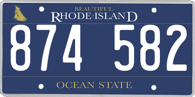 RI license plate 874582