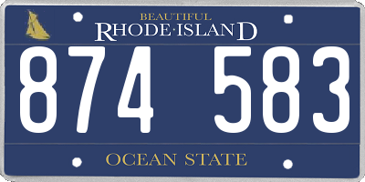 RI license plate 874583