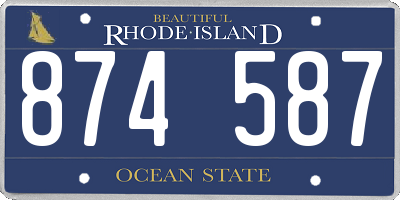 RI license plate 874587