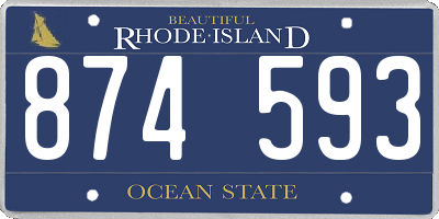 RI license plate 874593