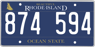 RI license plate 874594