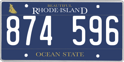 RI license plate 874596