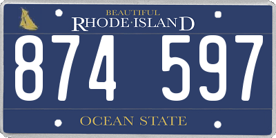 RI license plate 874597
