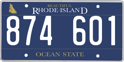 RI license plate 874601