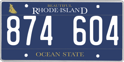 RI license plate 874604