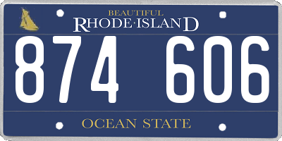 RI license plate 874606