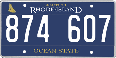 RI license plate 874607