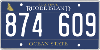 RI license plate 874609