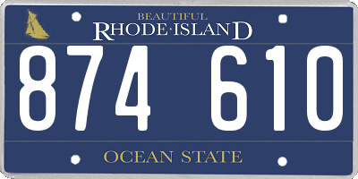 RI license plate 874610
