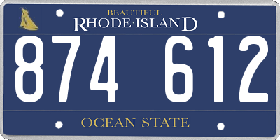 RI license plate 874612