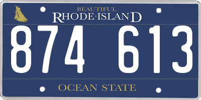 RI license plate 874613