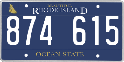 RI license plate 874615