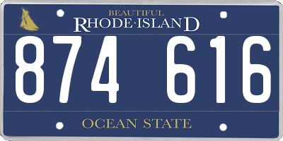 RI license plate 874616