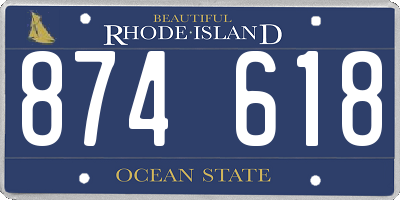 RI license plate 874618