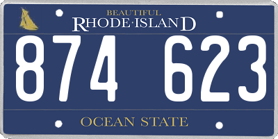 RI license plate 874623