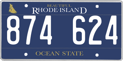 RI license plate 874624
