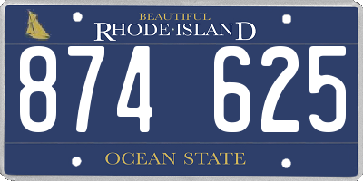 RI license plate 874625