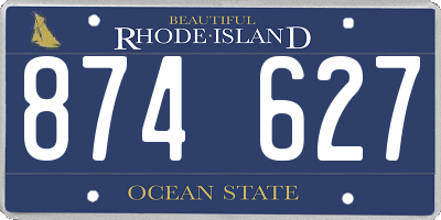 RI license plate 874627