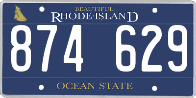 RI license plate 874629