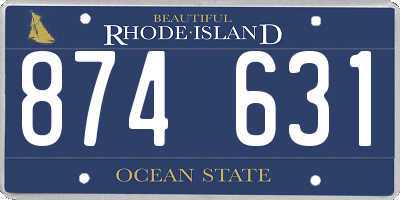 RI license plate 874631