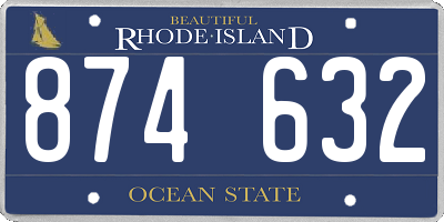 RI license plate 874632