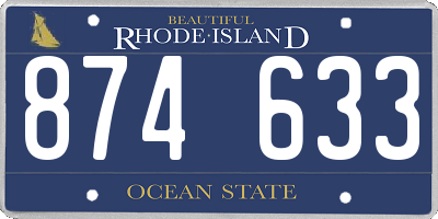 RI license plate 874633