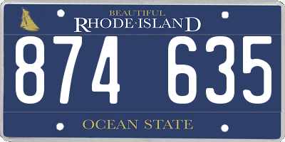 RI license plate 874635