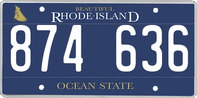 RI license plate 874636