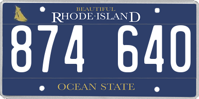 RI license plate 874640