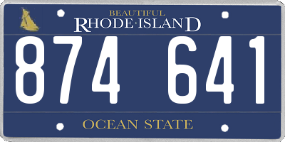 RI license plate 874641