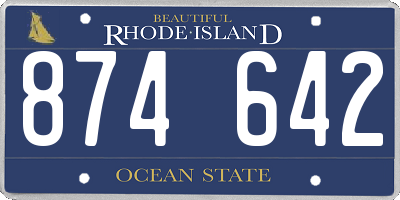 RI license plate 874642