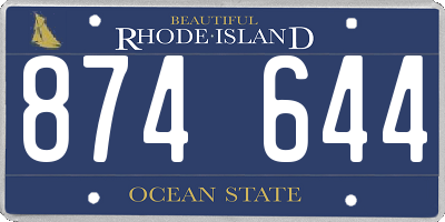 RI license plate 874644