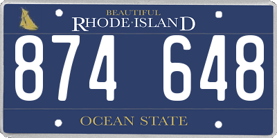 RI license plate 874648
