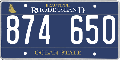 RI license plate 874650