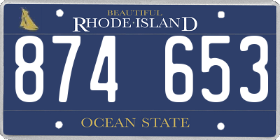 RI license plate 874653