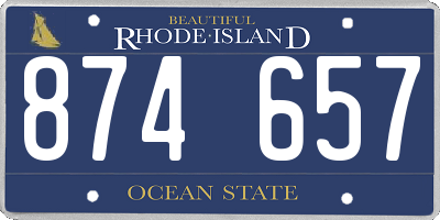 RI license plate 874657
