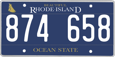 RI license plate 874658