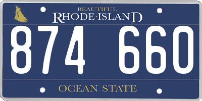 RI license plate 874660