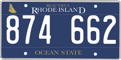 RI license plate 874662