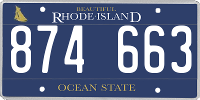 RI license plate 874663