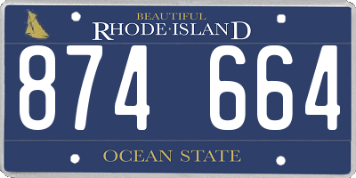 RI license plate 874664