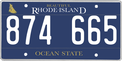 RI license plate 874665