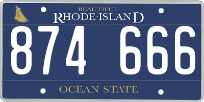 RI license plate 874666