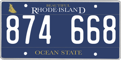 RI license plate 874668