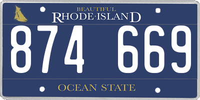 RI license plate 874669